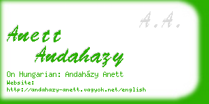anett andahazy business card